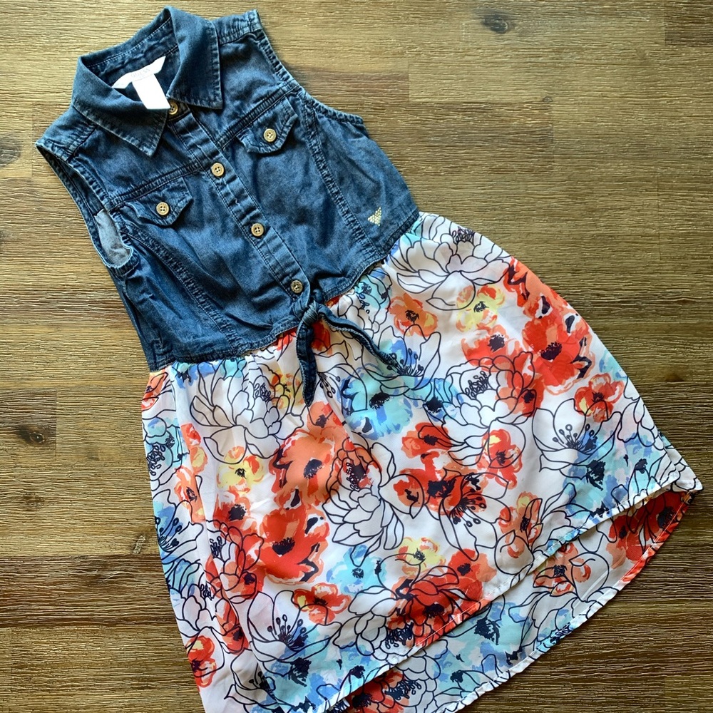 Girls Guess Denim with Flowy Bottom Dress